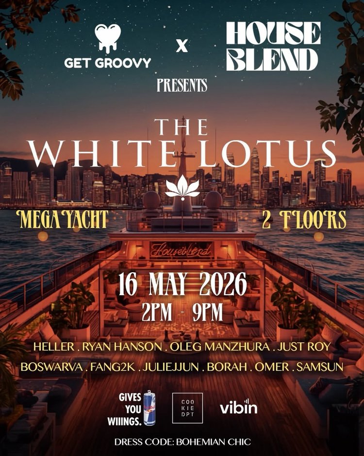 GET GROOVY x HOUSE BLEND PRESENTS: WHITE LOTUS 
[SCROLL DOWN FOR PROMO CODE]
