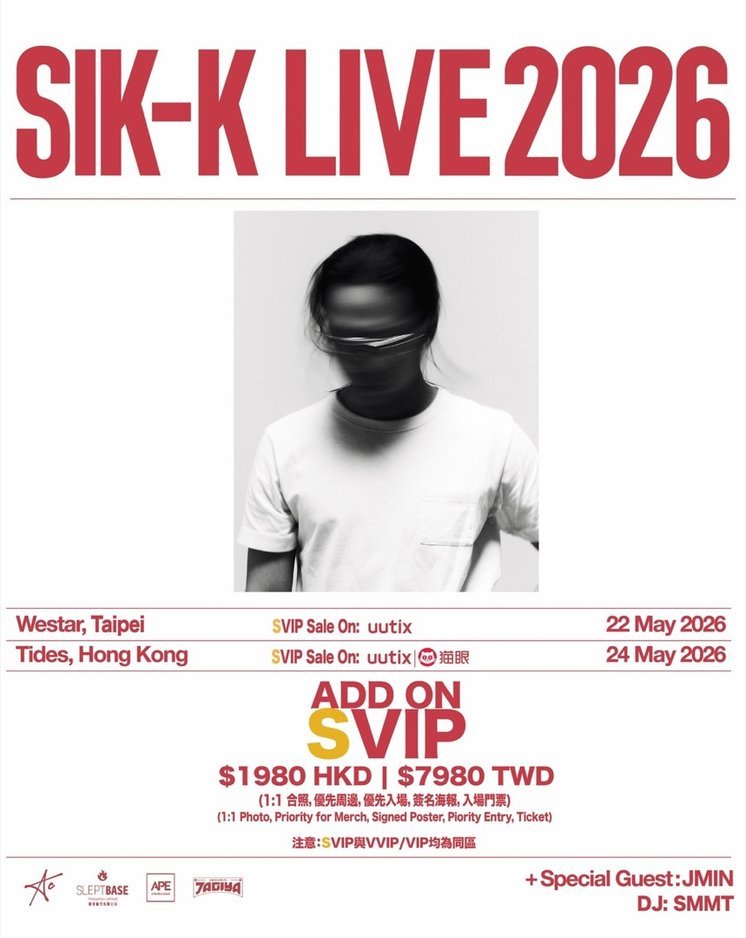 SIK-K 港台 LIVE TOUR 2026 — Hong Kong